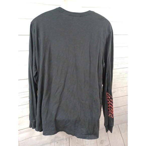 Nike Black Red Swoosh Logo Mens All Over Print Spell Out Graphic T Shirt XXL - Picture 3 of 7